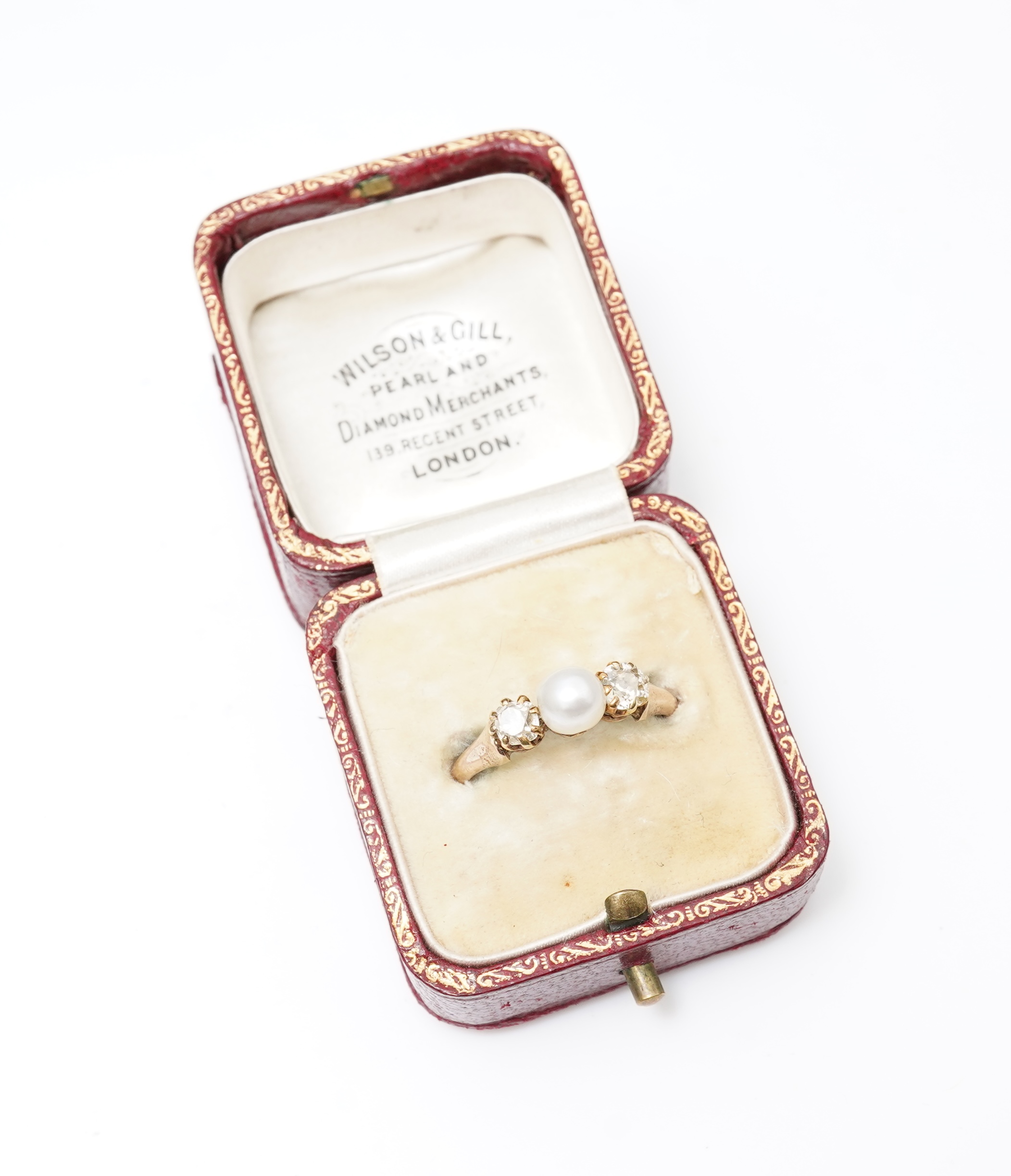 A late Victorian pearl and diamond ring, circa 1900